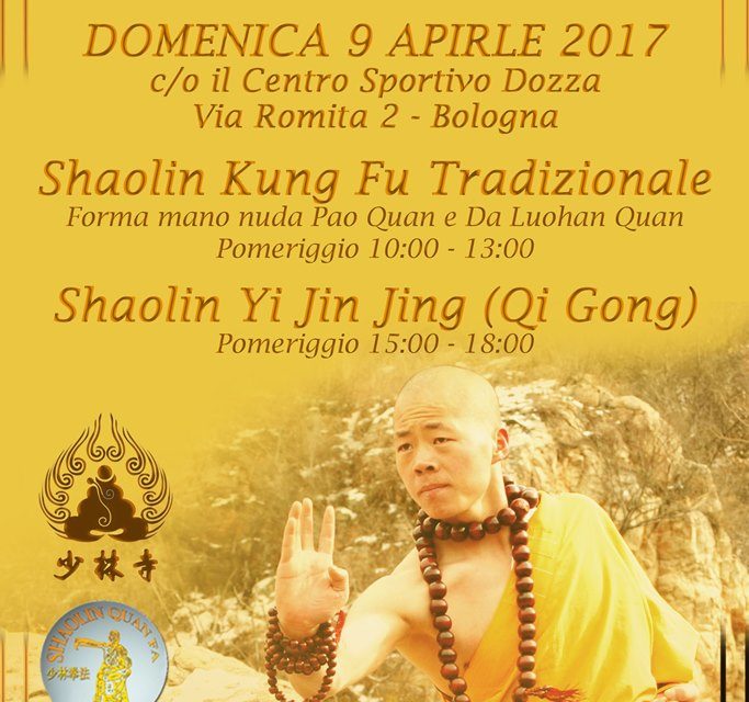 Stage Shaolin Quan Fa a Bologna presso il centro sportivo Dozza – 9 Aprile 2017